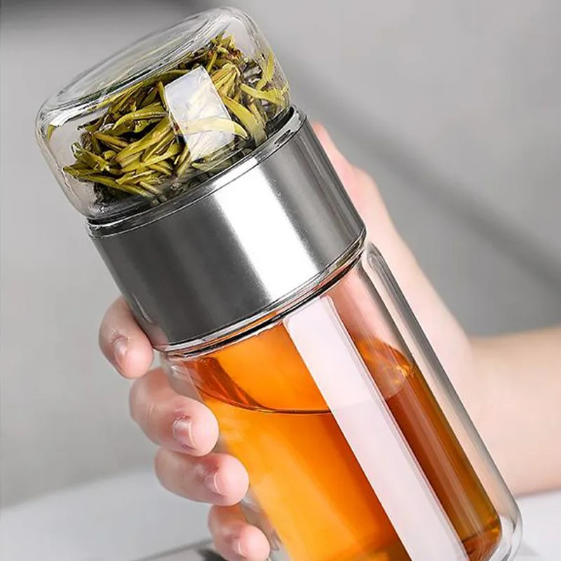 Smart Water Bottle Tracker - 420ML Tea Water Bottle High Borosilicate