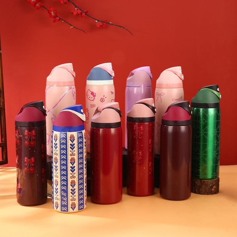 Smart Water Bottle Tracker - 32oz Insulated Water Bottle Straw Double