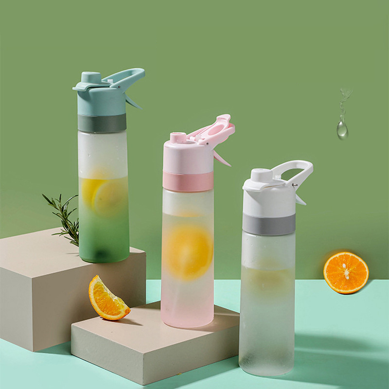 Smart Water Bottle Tracker - Gradient Frosted Straw Plastic Spray Mug