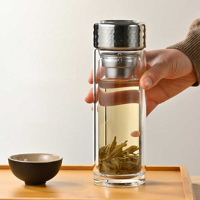 Smart Water Bottle Tracker - Tea Water Bottle High Borosilicate Glass