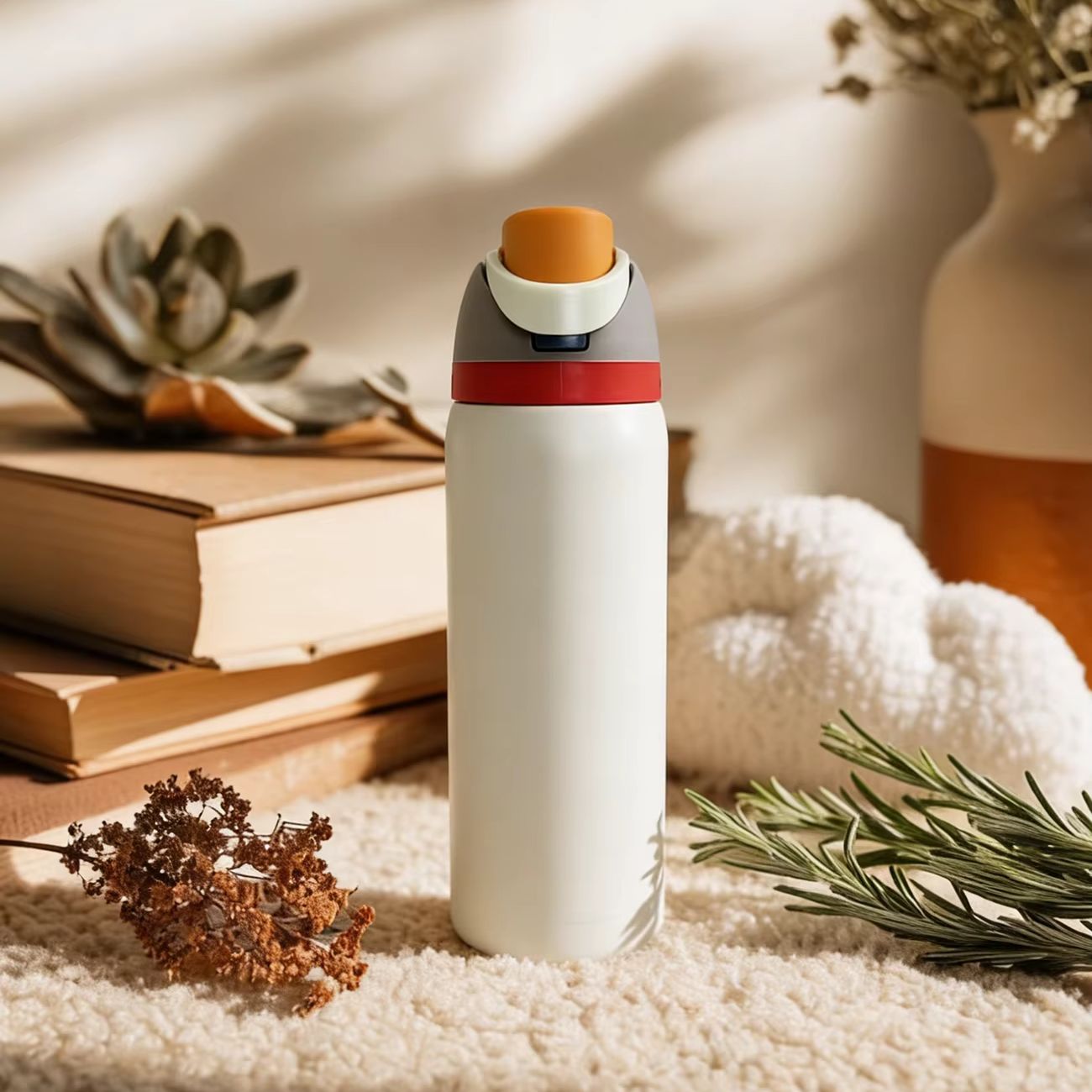 Smart Water Bottle Tracker - Owalaa creamy white 32oz/945ml stainless steel