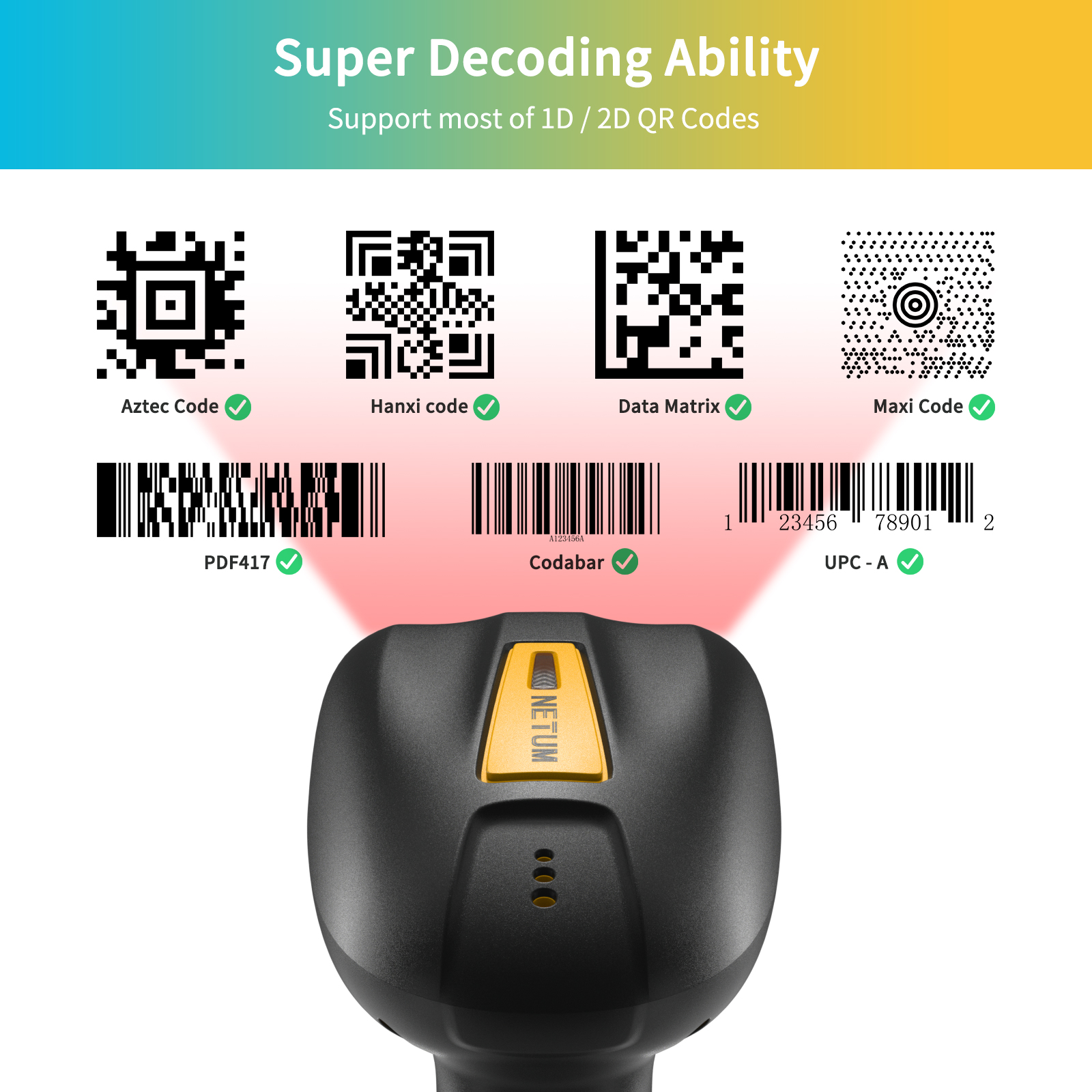 NETUM Upgraded QR Industrial B – Barcode Scanner Wireless recenzja i cena